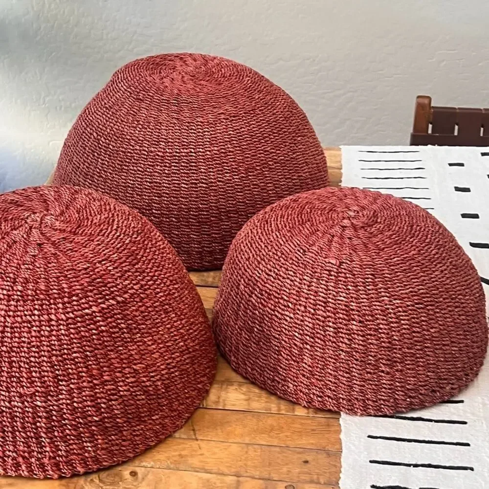 Vintage Handwoven Seagrass Nesting Bowl Baskets Set Of 3 Home Decor 18
